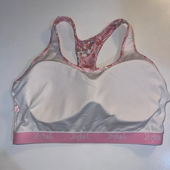 JadyK light pink Floral Sport Bra L /XL - Picture 3 of 5